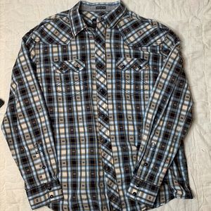 Blue Plaid Button Up